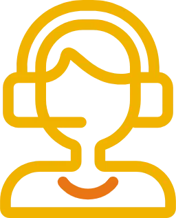 Ícono de persona trajando en call center